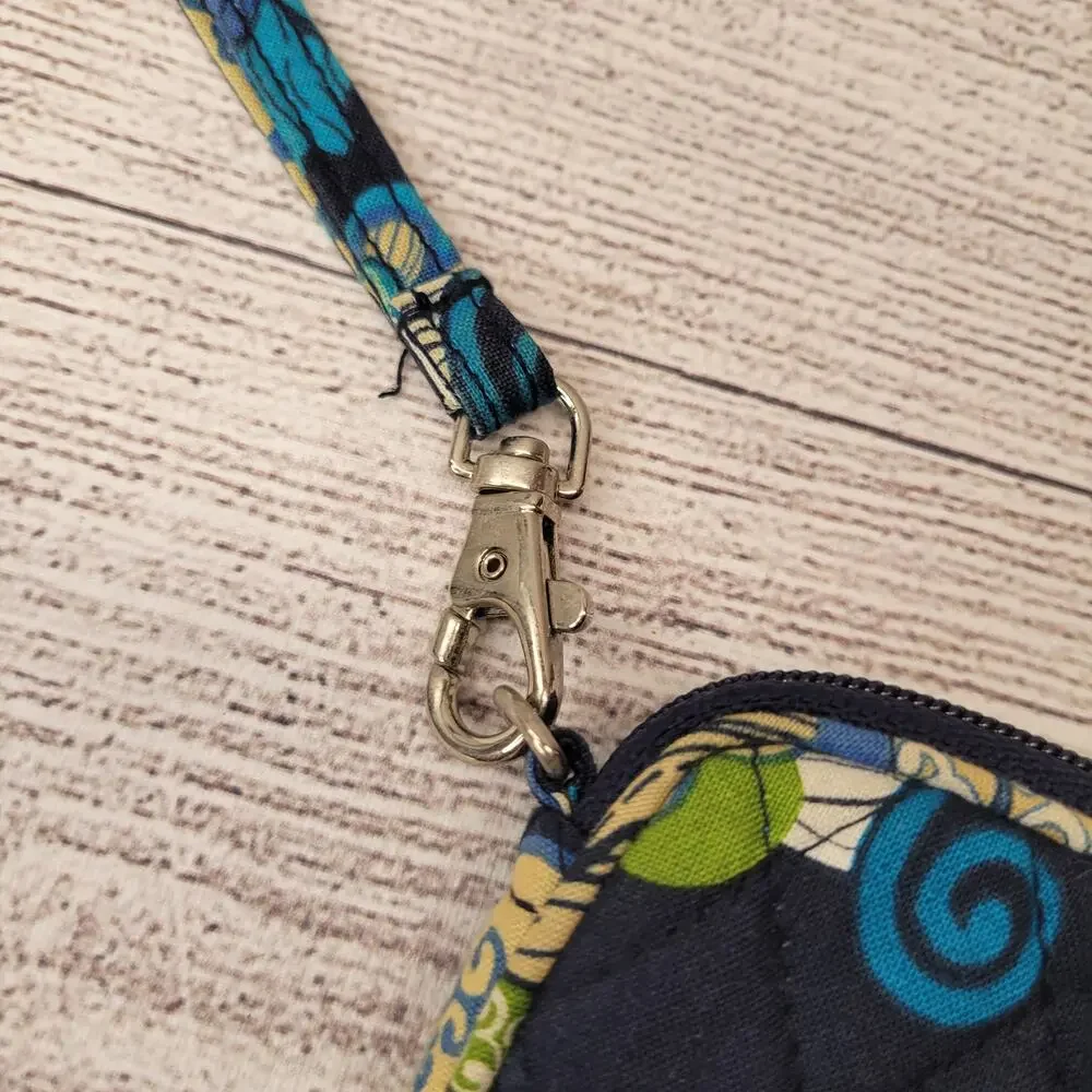 Vera Bradley Mod Floral Blue Small Wristlet, EUC
